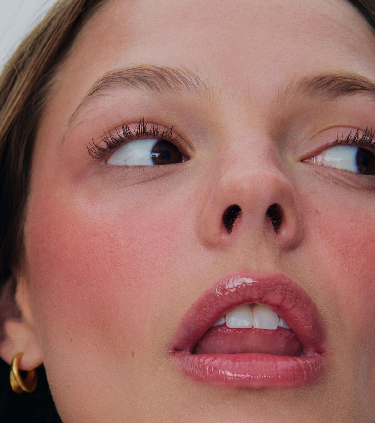 model wears pocket blush freckle
