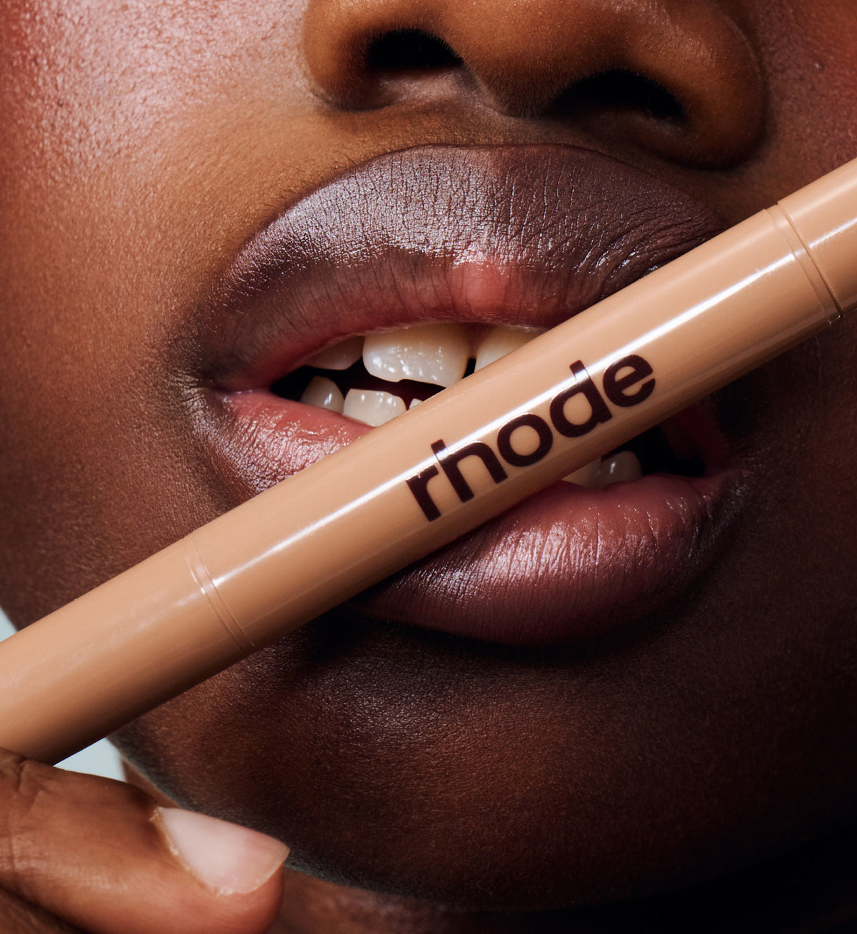close up of a model's lip wearing peptide lip shape in spin